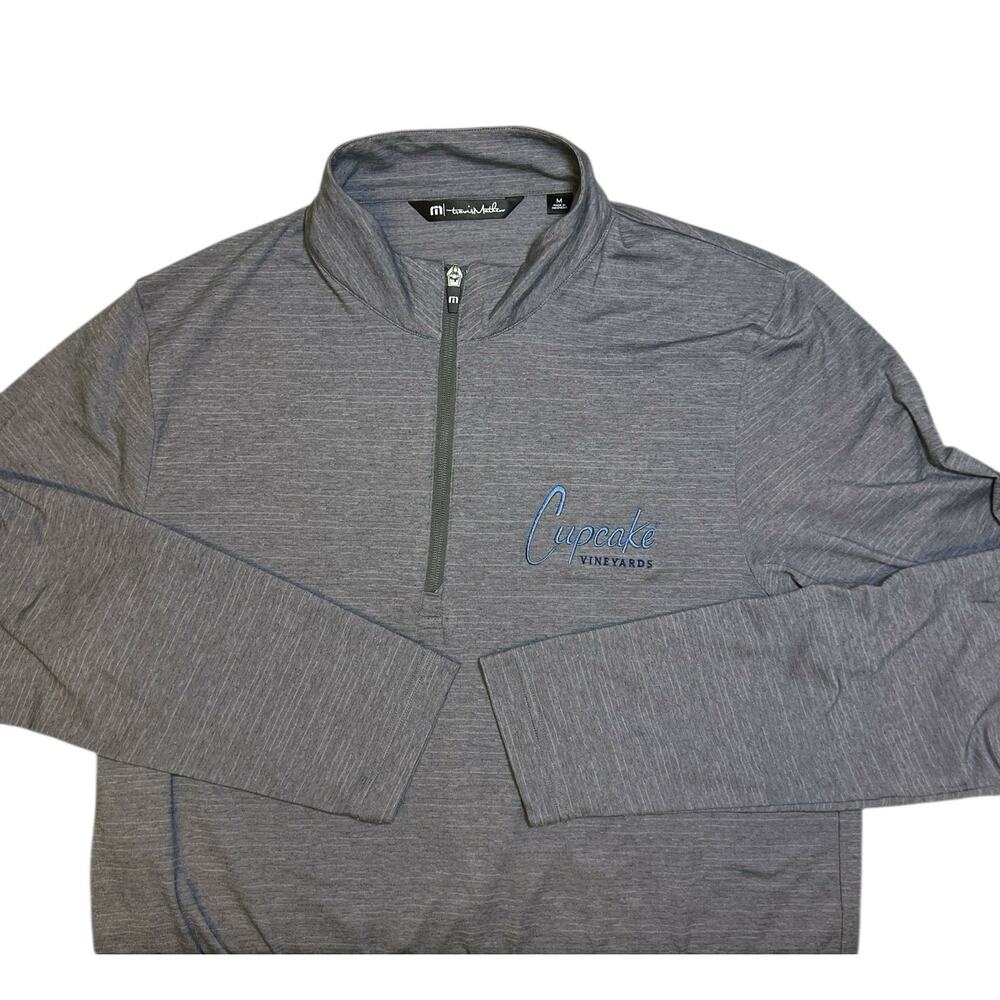 Travis Mathew 1/4 Zip Men Blue‎ Pullover Jacket Golf Cupcake Vineyards Size M